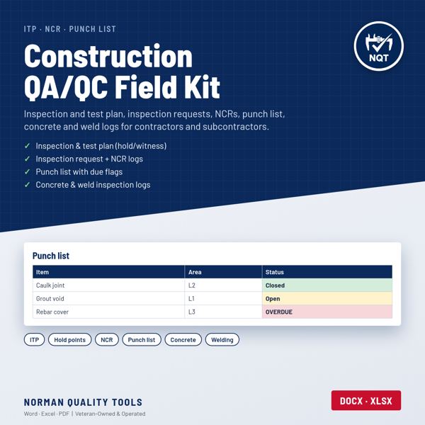 Construction QA/QC Field Kit cover