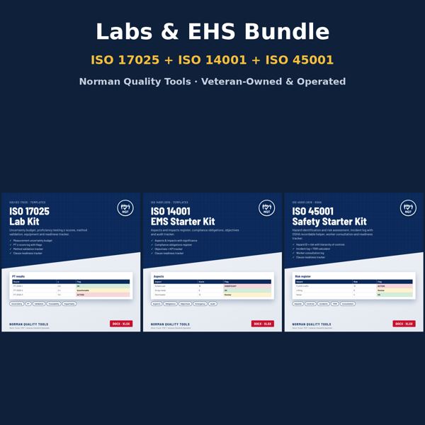 Labs & EHS Bundle: ISO 17025 + 14001 + 45001 cover